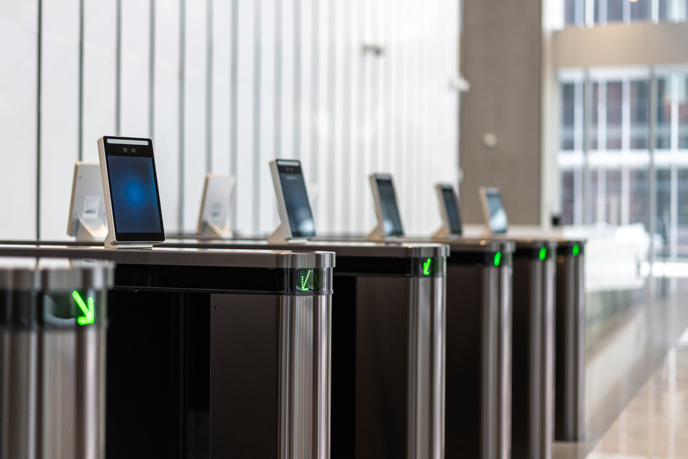 Security,Turnstile,In,Office,Building