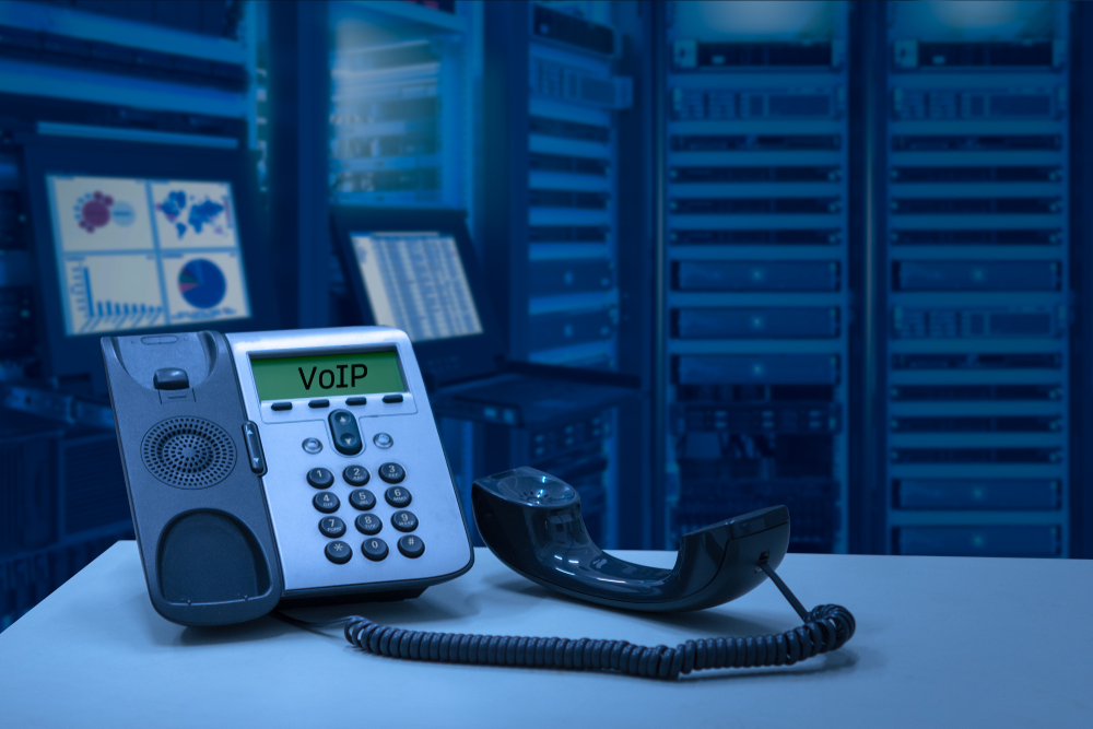 Ip,Telephone,Device,With,Data,Center,Room